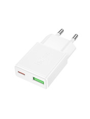 Мережевий зарядний пристрій Hoco N73 Speed 1 USB-A + 1 USB-C Відсутній White 20 (1 USB-A + 1 USB-C) 20W White
