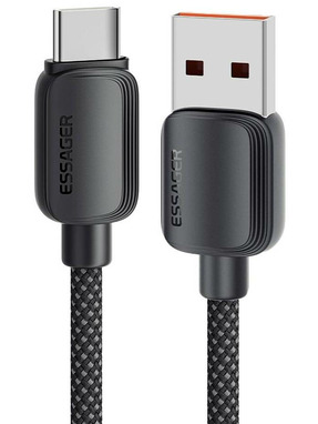 Кабель синхронізації Essager Breeze USB to Type-C 100W 1m Black (EXC7A-WL01-P)