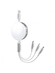 Кабель синхронізації Proove Triple USB to Lightning + microUSB + Type-C White 60W 1,2m White (CCTS20001502)