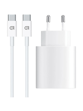 Мережевий зарядний пристрій ArmorStandart AMHJ83 (1 USB-C) 20W + кабель Type-C to Type-C White (ARM77725)