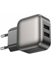 Мережевий зарядний пристрій Borofone BAS51A Absolute 12 2 USB-A Відсутній Black (2 USB-A) 12W Black (6941991116100)