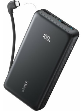 Павербанк Anker Built-In USB-C Cable 1xUSB-C + 1xUSB-A 22,5W 20000mAh Black (A110EH11)