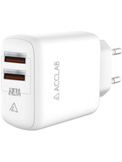 Мережевий зарядний пристрій ACCLAB AL-TC224 (2 USB-A) 12W White (1283126538834) Відсутній 12 2 USB-A White