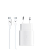 Мережевий зарядний пристрій ArmorStandart AR-TA800W 25 1 USB-C Type-C to Type-C White (1 USB-C) 25W + кабель Type-C to Type-C White (ARM63804)
