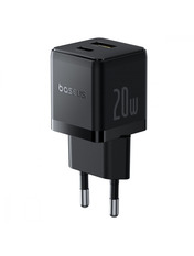 Мережевий зарядний пристрій Baseus Palm Відсутній (1 USB-A + 1 USB-C) 20W Black (P10111608113-00) Black 20 1 USB-A + 1 USB-C