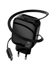 Мережевий зарядний пристрій Proove Fixtape GaN Black Type-C 30 (2 USB-C) 30W + кабель Type-C Black