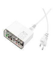 Мережевий зарядний пристрій Hoco N36 Fuerza GaN (3 USB-A + 3 USB-C) 65W White