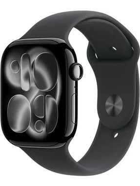 Смарт-годинник Apple Watch Series 11 42mm Jet Black Aluminium Case with Black Sport Band M/L (MEQU4)
