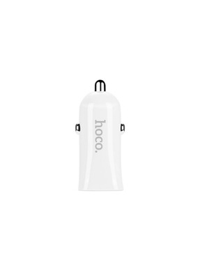 Автомобільний зарядний пристрій Hoco Z12 24W 2 USB-A +кабель Lightning White