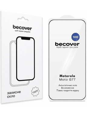 BeCover 10D для Motorola G77 глянсове (715714) Black