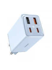 Мережевий зарядний пристрій Baseus GaN6 Pro Fast (2 USB-A + 2 USB-C) 65W + кабель Type-C to Type-C Blue