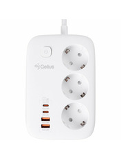 Мережевий фільтр Gelius T-Power 3/2m + 2 USB White (99442)