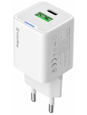 Мережевий зарядний пристрій ColorWay GaN Mini 1 USB-A + 1 USB-C Відсутній White 30 (1 USB-A + 1 USB-C) 30W White