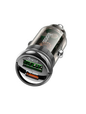 Автомобільний зарядний пристрій Hoco Z53A Vision 30W Transparent Black 1 USB-A + 1 USB-C Відсутній 1 USB-A + 1 USB-C Transparent Black (6942007611305)