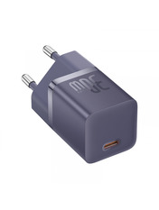 Мережевий зарядний пристрій Baseus GaN5 (mini) 1 USB-C Type-C to Type-C 30 Purple (1 USB-C) 30W + кабель Type-C to Type-C Purple