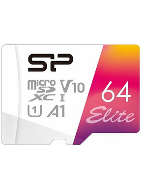 Карта пам'яті Silicon Power Elite microSDXC 64GB Class 10 UHS-I + SD-adapter (SP064GBSTXBV1V20SP)