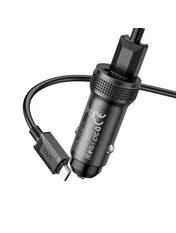 Автомобільний зарядний пристрій Hoco Z49 Level 12W USB-A +кабель MicroUSB Black USB-A