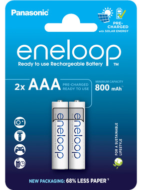 Акумуляторна батарейка Panasonic Eneloop AAA Ni-MH 800mAh 2шт (BK-4MCDE/2CP)