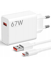 Мережевий зарядний пристрій Xiaomi HyperCharge Combo (1 USB-A) 67W + кабель Type-C White (BHR9465EU)