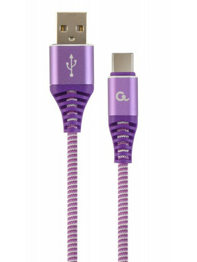 Кабель синхронізації Cablexpert Premium USB to Type-C 2m Purple (CC-USB2B-AMCM-2M-PW)