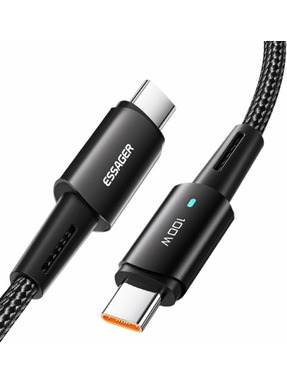 Кабель синхронізації Essager Sunset Type-C to Type-C 100W 3m Black (EXCTT1-CGC01)