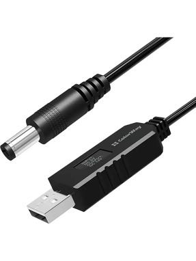 Кабель живлення ColorWay USB to DC 5.5*2.5mm 1m Black (CW-CBUD067-BK)