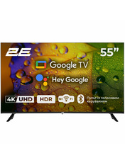 Телевізор 2E A07K Чорний 55" 55" Smart TV Чорний (2E-55A07K) 4K UHD (3840х2160) Так