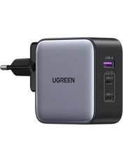 Мережевий зарядний пристрій Ugreen CD296 GaN 65 Gray Відсутній 1 USB-A + 2 USB-C (1 USB-A + 2 USB-C) 65W Gray