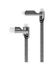 Кабель синхронізації Gelius Twister GP-UCN004 USB to Lightning + Type-C Gray Ні 1,2 60W 1,2m Gray (96540)