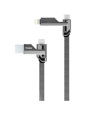 Кабель синхронізації Gelius Twister GP-UCN004 USB to Lightning + Type-C 60W 1,2m Gray (96540)